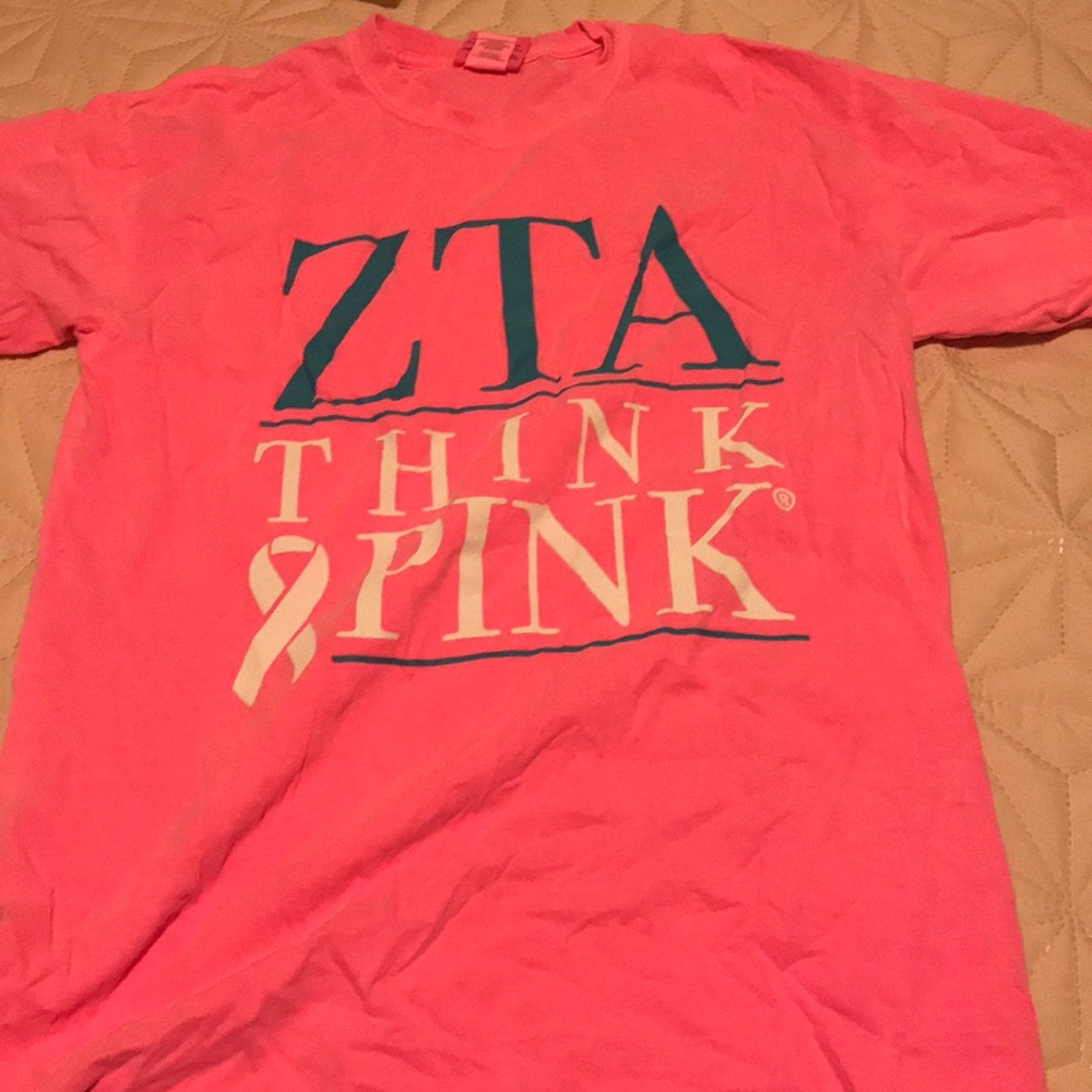 Zeta Tau Alpha Pink t shirt